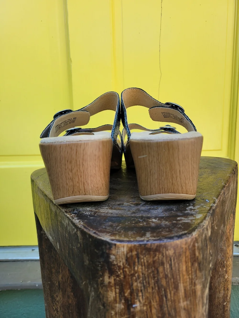 Dansko Sophie Iridescent Blue Leather Platform Slide Sandals EU 40 - Picture 13 of 13